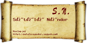 Sétáló Nándor névjegykártya